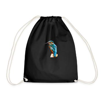 Eisvogel Geschenk Shirt Freundin Natur Gefieder - Turnbeutel - Schwarz - Vorne