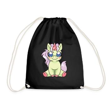 Licorne - T-Shirt Licorne - Cadeau Licorne - Sac de sport léger - noir - Devant