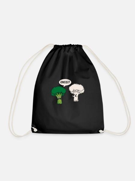Lustig Brokkoli Blumenkohl Geist Ghost Geschenk - Turnbeutel - Schwarz