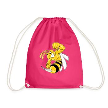 Fitness Wespe Biene Hornisse Muskeln Geschenk - Turnbeutel - Fuchsia - Vorne