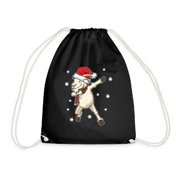 Goat Christmas Funny Dabbing Gift - Drawstring Bag - black - Front
