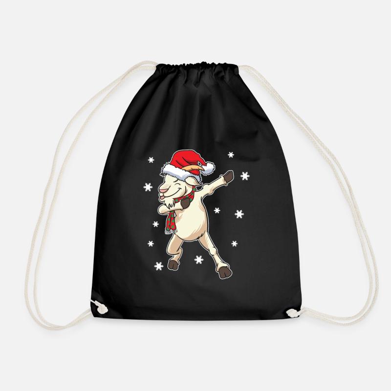 Goat Christmas Funny Dabbing Gift - Drawstring Bag - black