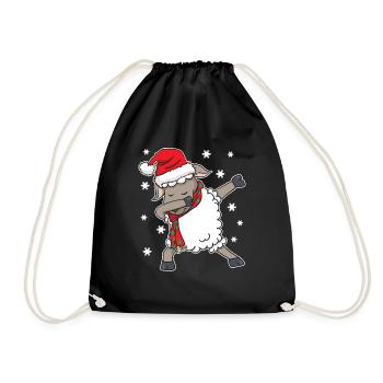 Schaf Weihnachten Lustig Dabbing Geschenk - Turnbeutel - Schwarz - Vorne