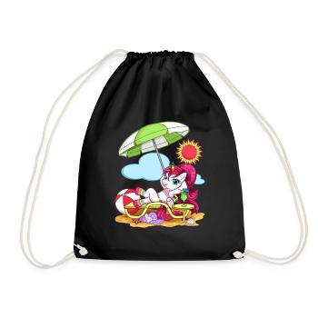 Unicorn T-Shirt - Drawstring Bag - black - Front