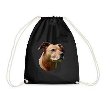 Staffordshire Bullterrier - Turnbeutel - Schwarz - Vorne