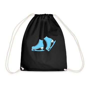 Figure skating children's shoes gift Christmas - Drawstring Bag - black - Front