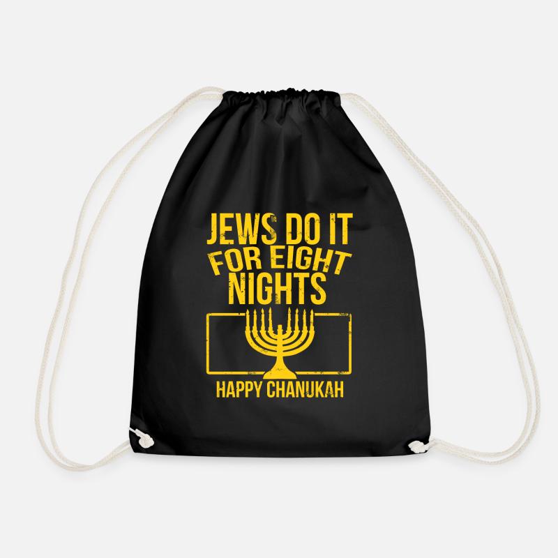 Juden Acht Nächte Chanukah Menora Fest Geschenk - Turnbeutel - Schwarz
