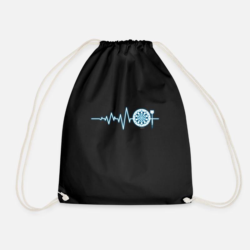 Dart heartbeat gift - Drawstring Bag - black