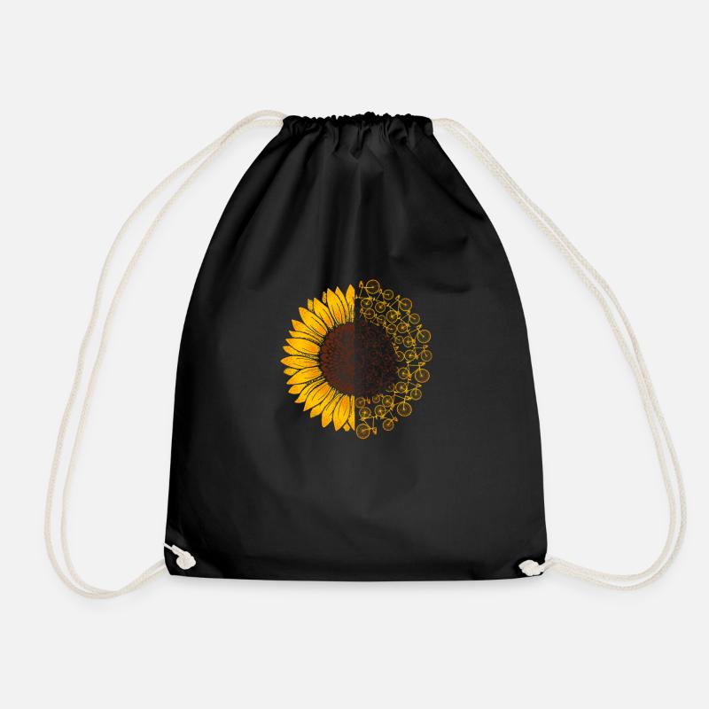 Sonnenblume Radfahren Geschenk - Turnbeutel - Schwarz