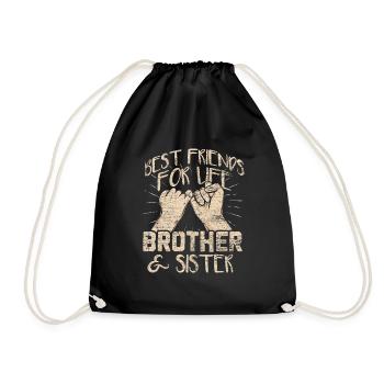 Siblings friends - Drawstring Bag - black - Front