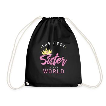 Best Big Sister Gift - Drawstring Bag - black - Front