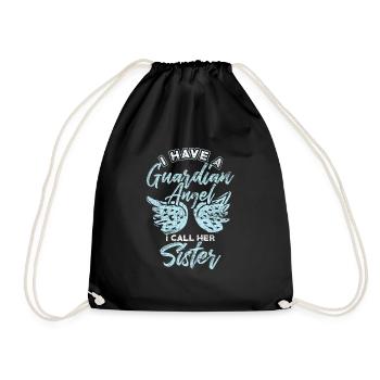 Sister protector - Drawstring Bag - black - Front