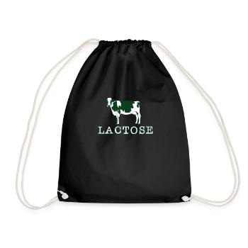 Lactose Anti Vegan Food Shirt for meat lovers - Drawstring Bag - black - Front