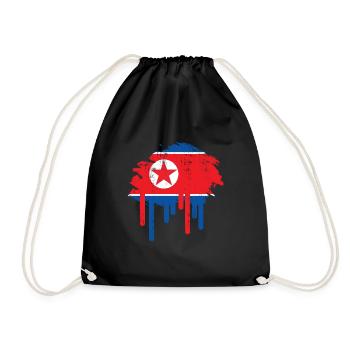 North Korea South Korea Korea Asia gift - Drawstring Bag - black - Front