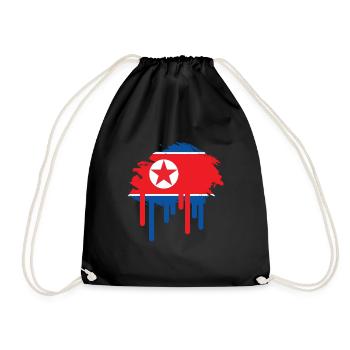 Nordkorea Südkorea Korea Geschenk Fahne - Turnbeutel - Schwarz - Vorne