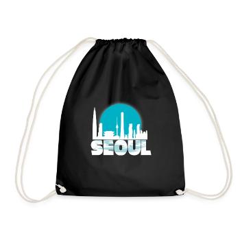 Séoul Corée du Sud cadeau Noël Sun Skyline - Sac de sport léger - noir - Devant