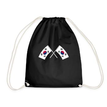 Nordkorea Südkorea Asien Flagge Geschenk - Turnbeutel - Schwarz - Vorne