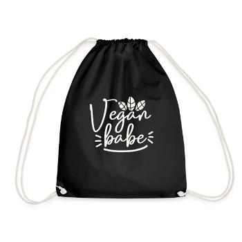 Vegan Babe cool végétarien santé relax - Sac de sport léger - noir - Devant