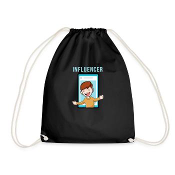 Youtuber and Influencer T-Shirt Gift Idea - Drawstring Bag - black - Front