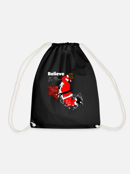 Weihnachtsmann Basketball Geschenk Dunking - Turnbeutel - Schwarz