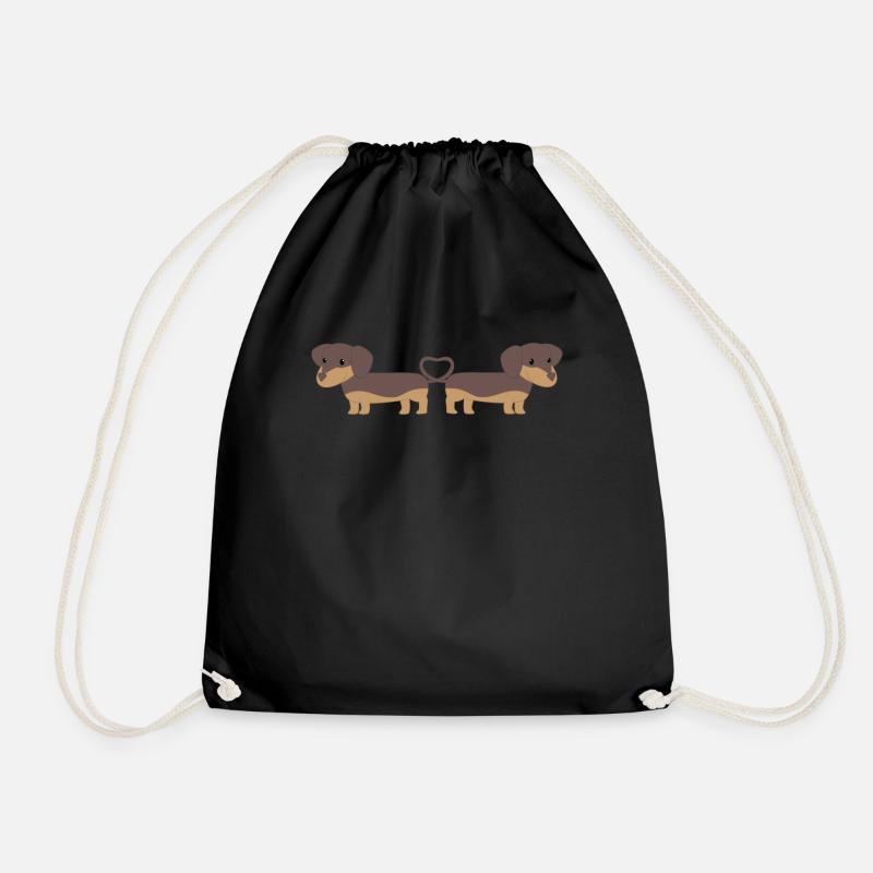 Dachshund - Dachshund love - Dachshund - Gift - Drawstring Bag - black