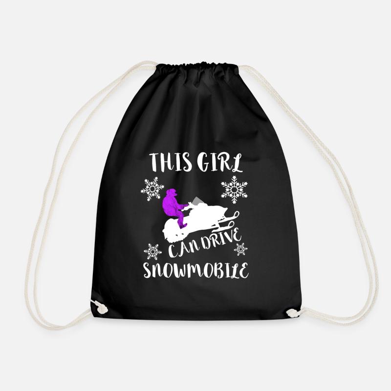 Schneemotorrad Schneemobil Motorschlitten Skipiste - Turnbeutel - Schwarz