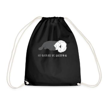 Bobtail - Sleeping - Idler - Lazy - Gift - Drawstring Bag - black - Front