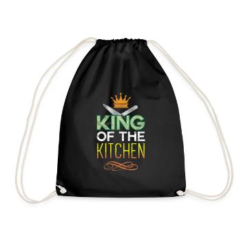 Chef Cooking King's Kitchen Gift Idea - Drawstring Bag - black - Front
