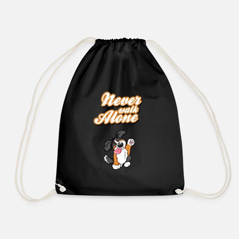 Never Walk Alone Berner Sennenhund Hund Geschenk - Turnbeutel - Schwarz