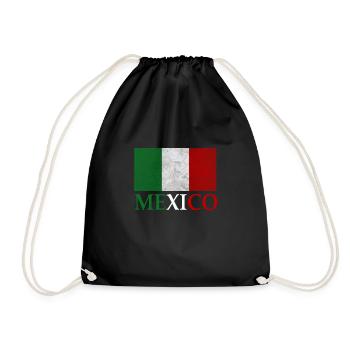 Mexico Flagge Spanien Geschenk - Turnbeutel - Schwarz - Vorne