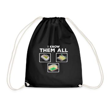 I KNOW THEMI know you all groundhopping Stadio - Drawstring Bag - black - Front