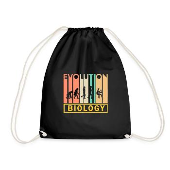 Biology Biologist Nature Gift · evolution - Drawstring Bag - black - Front