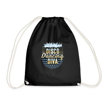 Disco Dancing Diva 1970er Jahre Vintage Retro - Turnbeutel - Schwarz - Vorne