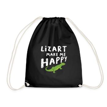 Lézard reptile lézard terrarium cadeau - Sac de sport léger - noir - Devant