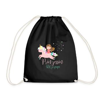 Prinzessin Glitzerpups Geschenk Tochter - Turnbeutel - Schwarz - Vorne