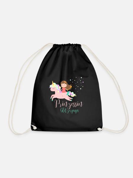 Prinzessin Glitzerpups Geschenk Tochter - Turnbeutel - Schwarz