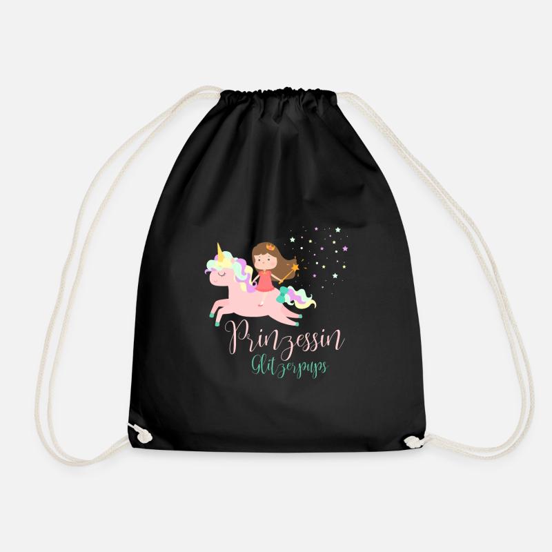 Prinzessin Glitzerpups Geschenk Tochter - Turnbeutel - Schwarz