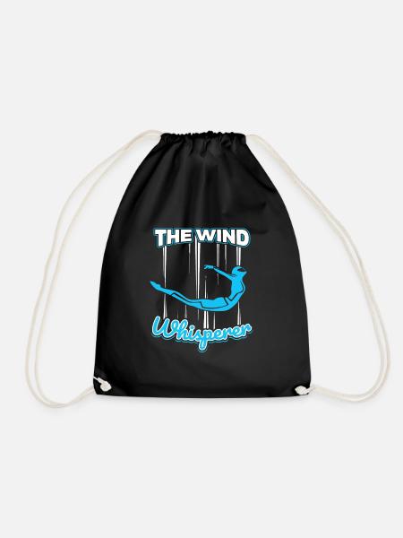Vintage Funny Indoor Skydiving Gift for Skydivers - Drawstring Bag - black