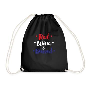 Vin rouge et buzzed drôle 4 juillet - Sac de sport léger - noir - Devant