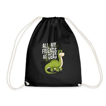 Tous mes amis sont morts cadeau de dinosaure - Sac de sport léger - noir - Devant