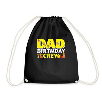 Dad Birthday Crew Father Children's Birthday Gift - Drawstring Bag - black - Front