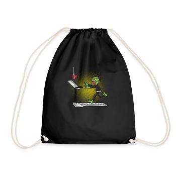 Zombie Tretmühle Halloween Geschenk - Turnbeutel - Schwarz - Vorne
