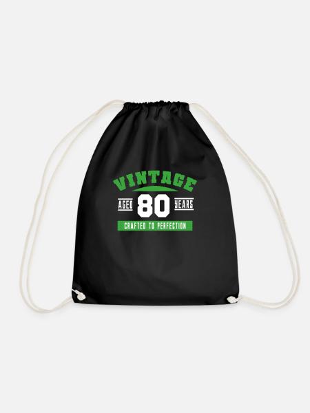 80. Geburtstag 80 Jahre Lustig - Turnbeutel - Schwarz