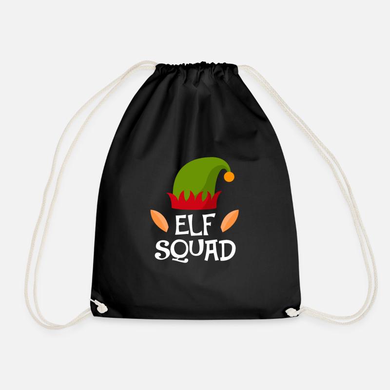 elf squad Weihnachten advent elf elfe fee geschenk - Turnbeutel - Schwarz