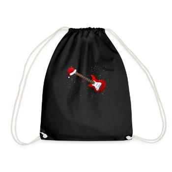 Drôle Guitariste Noël Guitar Player Santa Hat - Sac de sport léger - noir - Devant