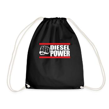 Diesel Power Turbo Truck Mechanic - Drawstring Bag - black - Front