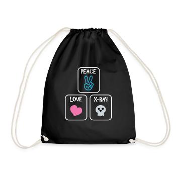 Peace Love XRay Radiology Tech - Drawstring Bag - black - Front