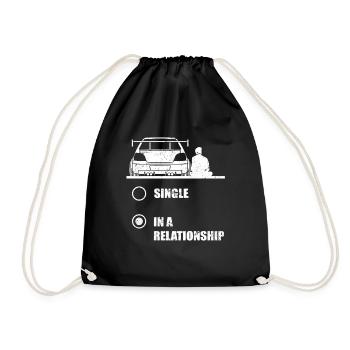 Car love single in relationship - Drawstring Bag - black - Front