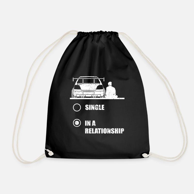 Auto Liebe Single in Beziehung - Turnbeutel - Schwarz