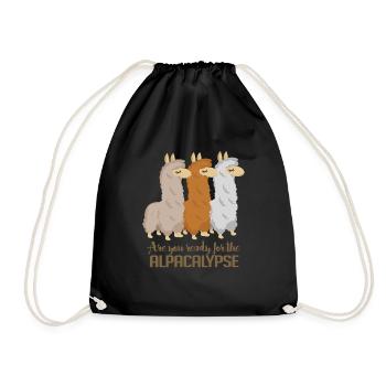 Alpaca Apocalypse - The Llamas are coming - Drawstring Bag - black - Front